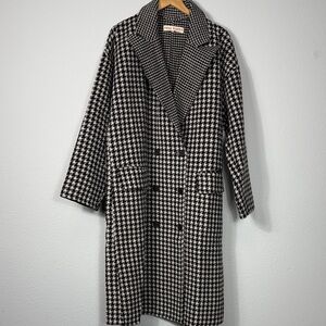 NWOT Free People Wool Bend Houndstooth Overcoat